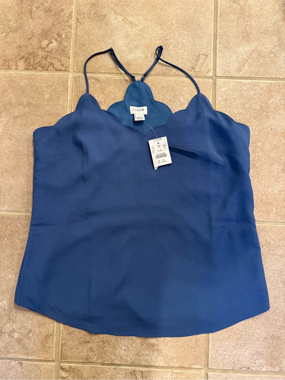J. Crew Blue Scallop-Edge Camisole